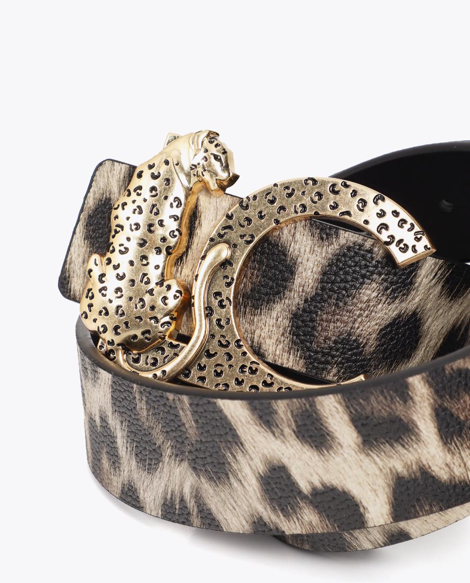 Cinto Reversível Leopardo com Fivela LC Leopardo - Preto Castanho-escuro-7