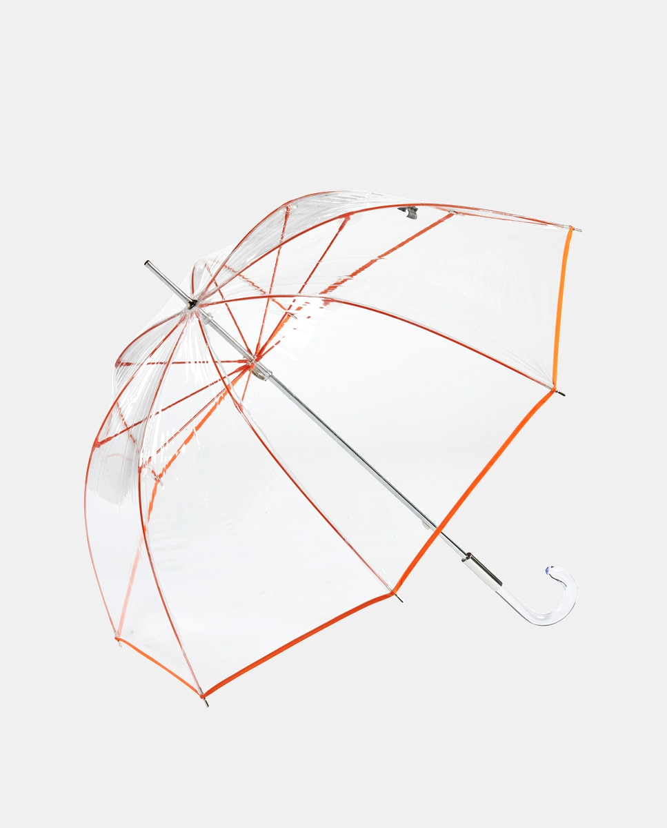 Imagem 0 de Guarda-Chuva Comprido Transparente com Vivos - Laranja