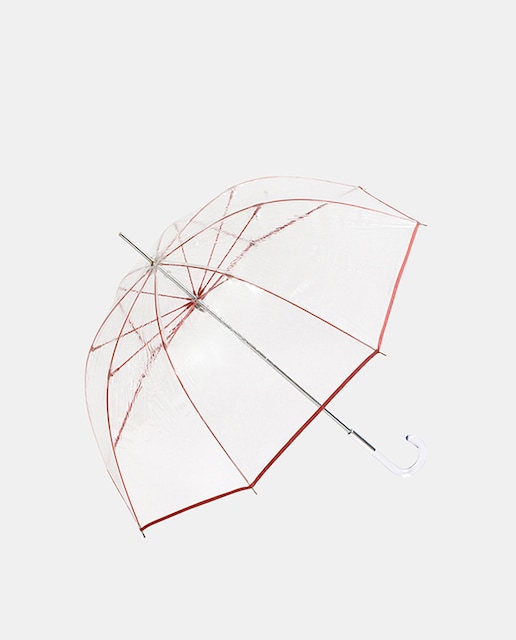 Imagem 0 de Guarda-Chuva Comprido Transparente com Vivos - Verde Água