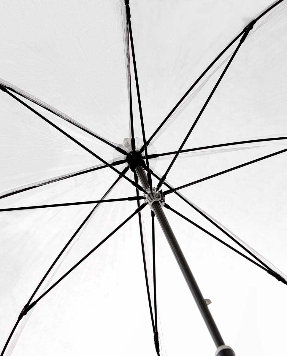 Guarda-Chuva Comprido Transparente "Essential Colors". Punho e Vivos Pretos. Com Sistema Windproof Preto-5