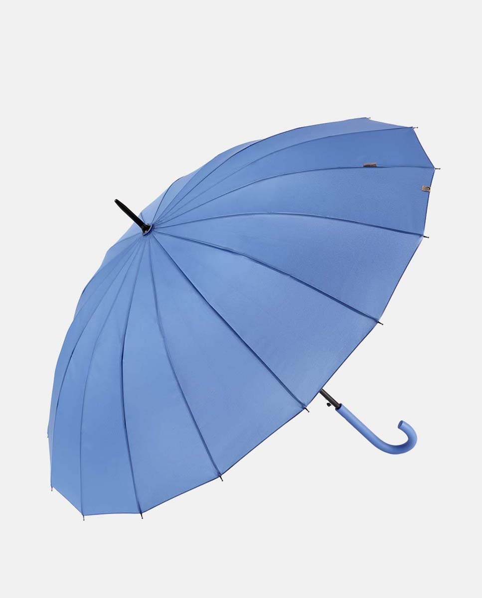 Guarda-Chuva Comprido Automático "Colorparty". Guarda-Chuva Robusto de 16 Varetas, com Proteção Solar UVP 50+ e Fabricado em Poliéster Reciclado e Reciclável. Azul-claro-1