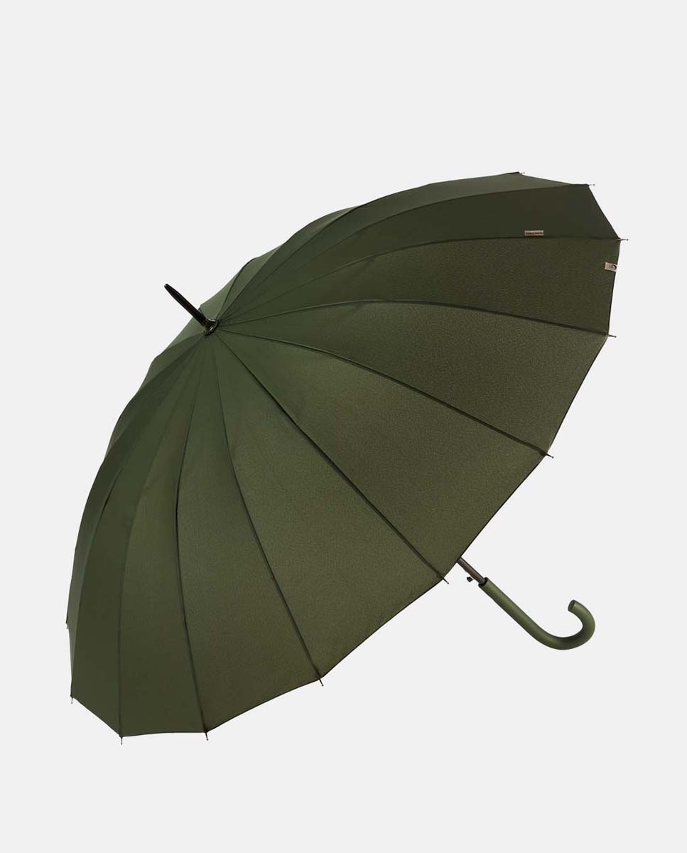 Guarda-Chuva Comprido Automático "Colorparty". Guarda-Chuva Robusto de 16 Varetas, com Proteção Solar UVP 50+ e Fabricado em Poliéster Reciclado e Reciclável. Verde-escuro-1