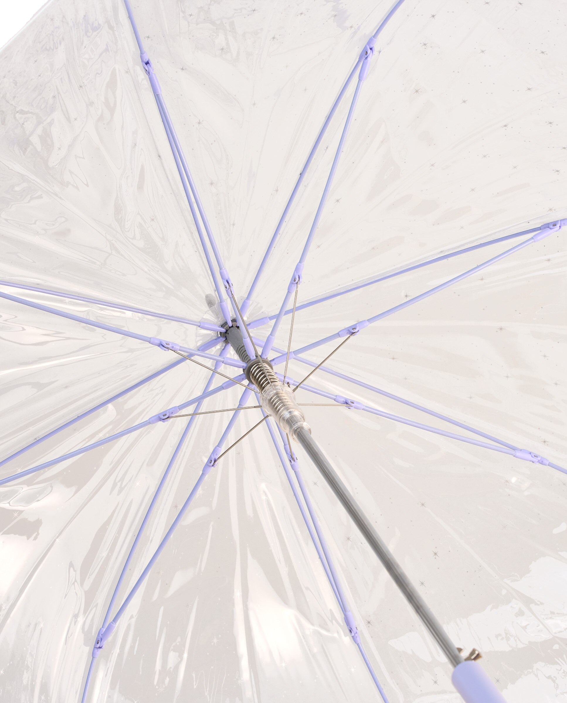 Guarda-Chuva Comprido Automático Transparente "Stars". Com Tecnologia Windproof. Transparente-3