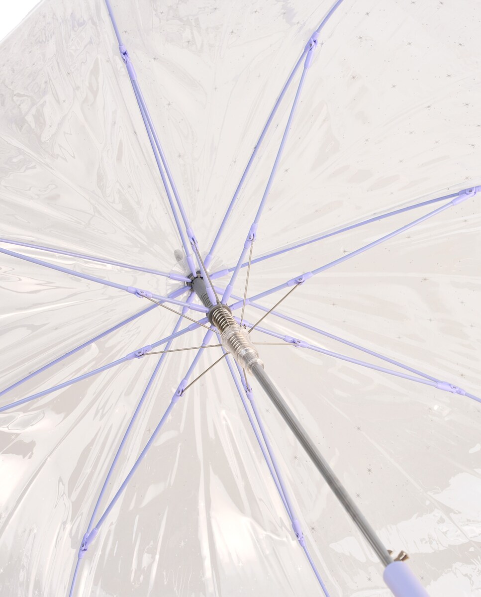 Guarda-Chuva Comprido Automático Transparente "Stars". Com Tecnologia Windproof. Transparente-3