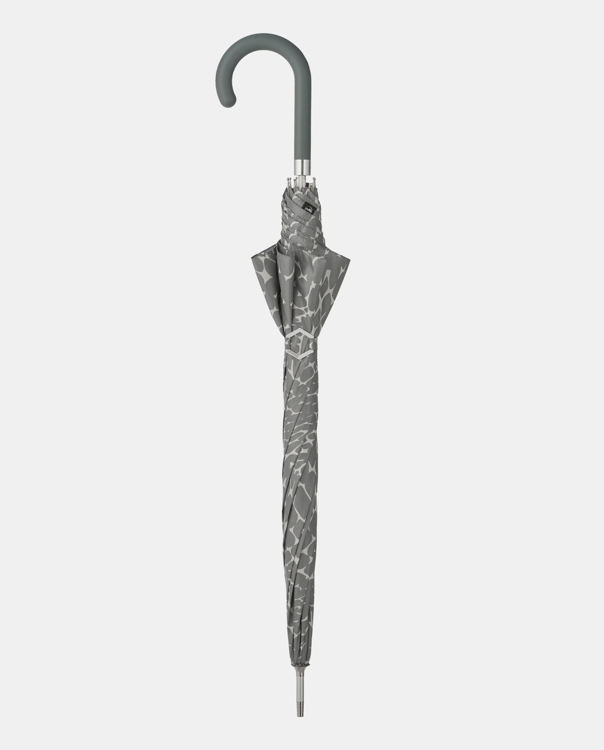 Guarda-Chuva Comprido Automático com Estampado "Stones" em Tecido Reciclado e Proteção UV+50 Cinzento-4