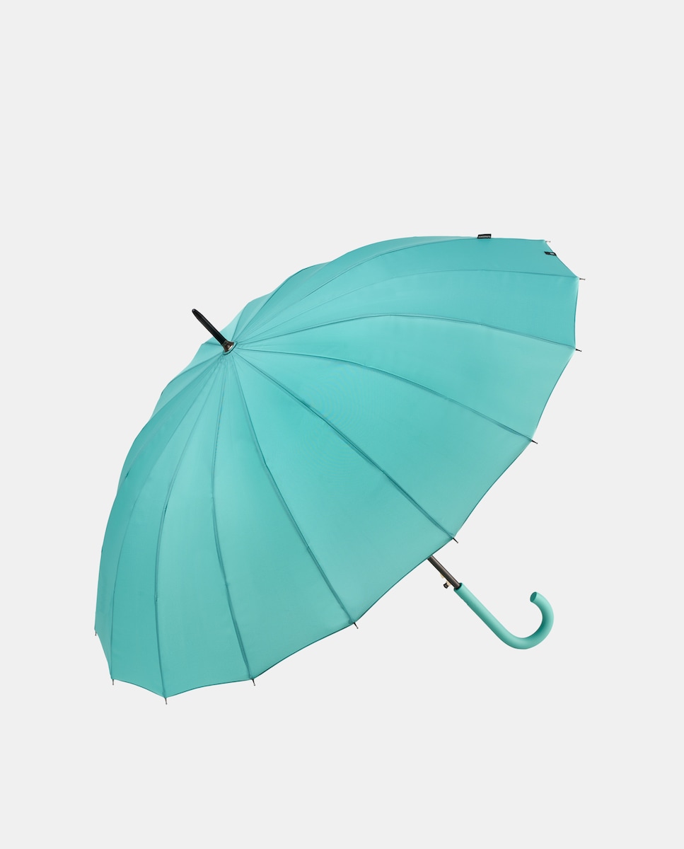 Guarda-Chuva Comprido Automático "Colorparty". Guarda-Chuva Robusto de 16 Varetas, com Proteção Solar UVP 50+ e Fabricado em Poliéster Reciclado e Reciclável. Turquesa-1