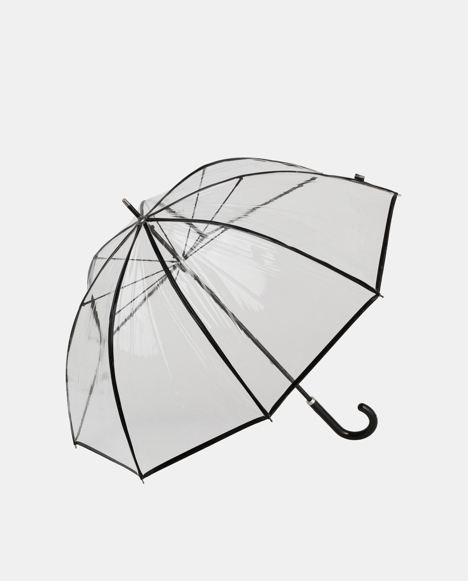 Imagem 0 de Guarda-Chuva Comprido Transparente Automático "Essential Colors". Punho e Rebordo Decorativo Pretos. Com Sistema Windproof.