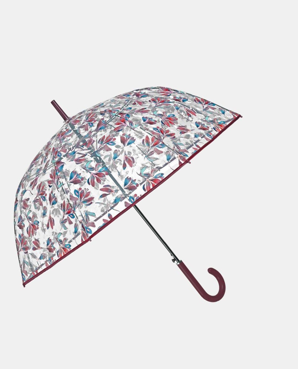 Guarda-Chuva Automático com Forma de Cúpula, POE Transparente Antivento com Varetas de Fibra de Vidro Transparente-1