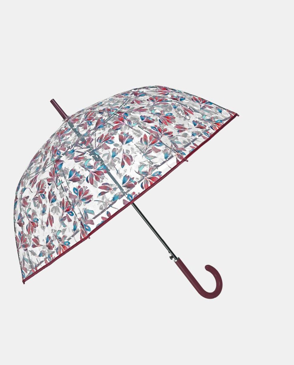 Guarda-Chuva Automático com Forma de Cúpula, POE Transparente Antivento com Varetas de Fibra de Vidro Transparente-1