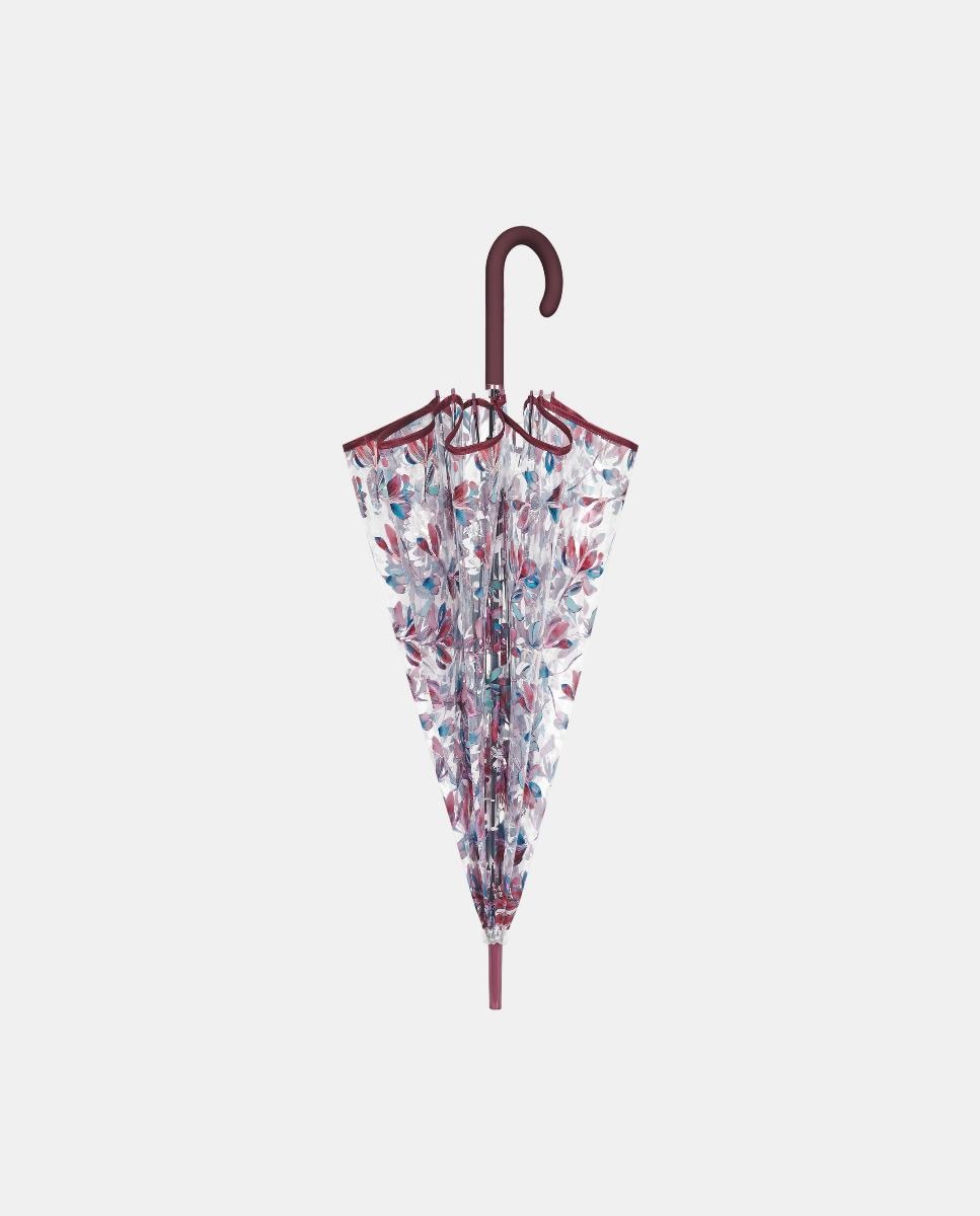 Guarda-Chuva Automático com Forma de Cúpula, POE Transparente Antivento com Varetas de Fibra de Vidro Transparente-2