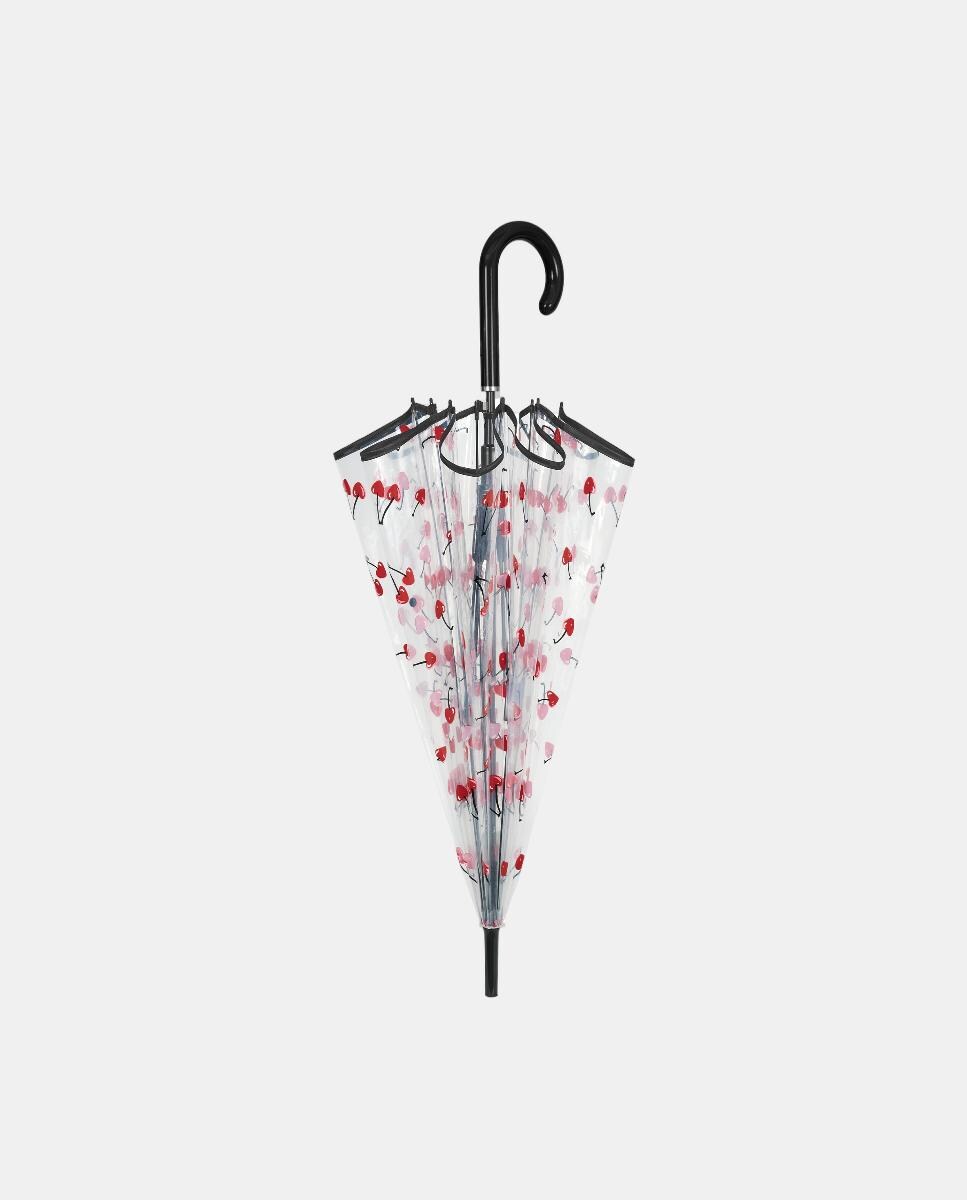 Guarda-Chuva Automático com Forma de Cúpula, POE Transparente Antivento com Varetas de Fibra de Vidro Transparente-2