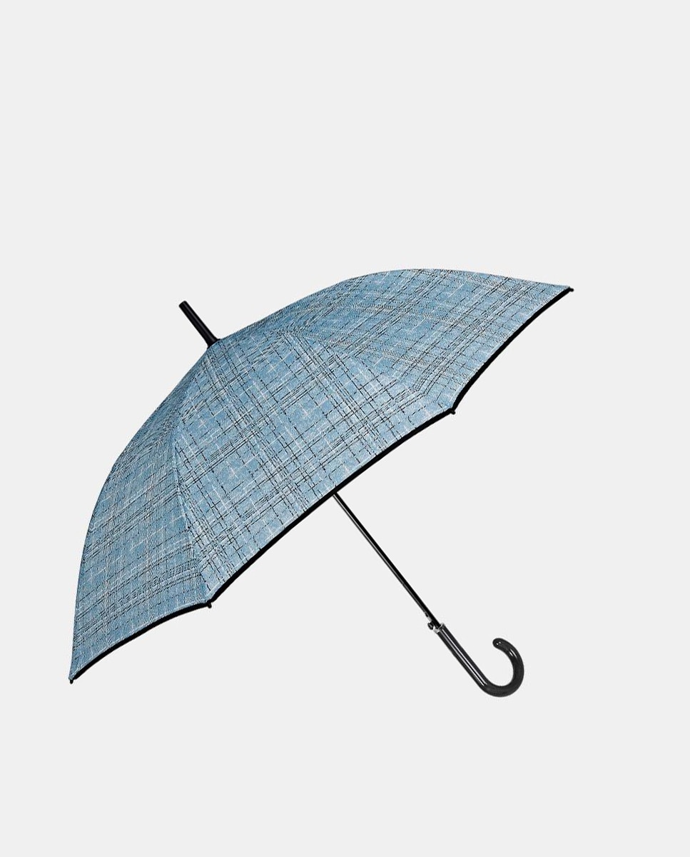 Guarda-Chuva Automático Antivento de Microfibra com Varetas de Fibra de Vidro Azul-1
