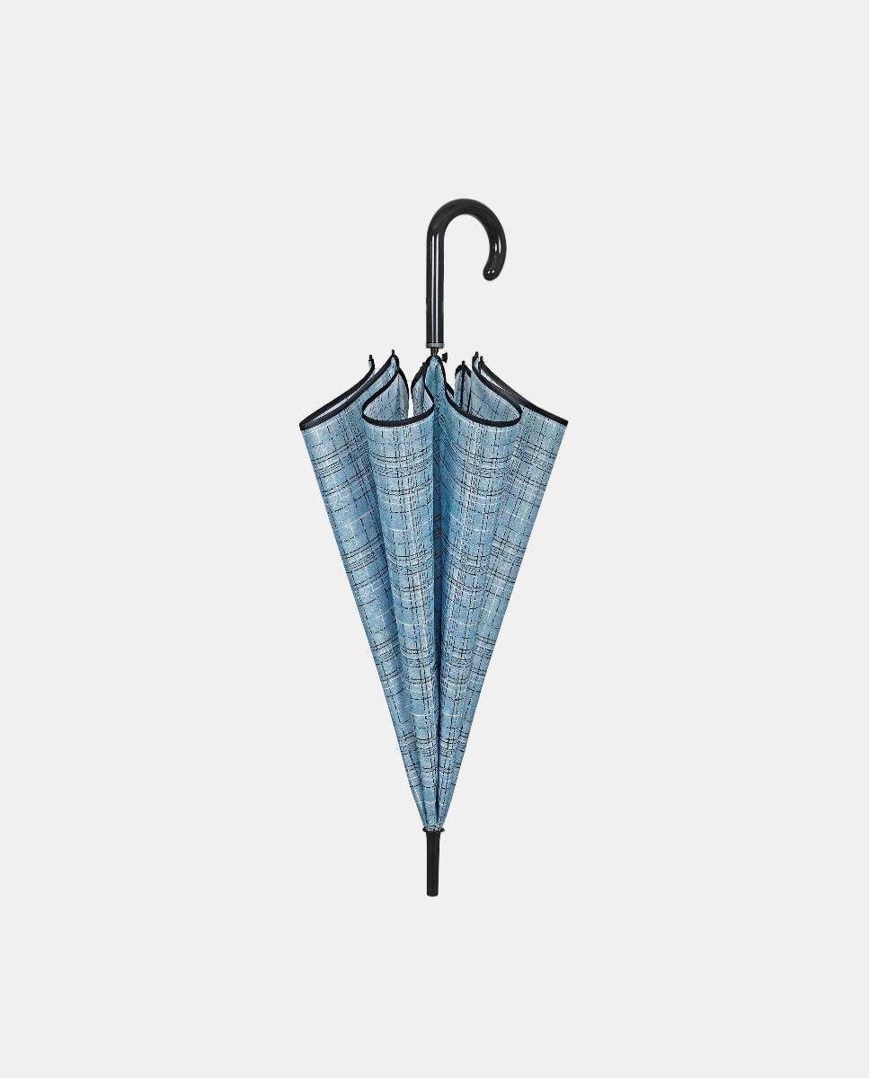 Guarda-Chuva Automático Antivento de Microfibra com Varetas de Fibra de Vidro Azul-2