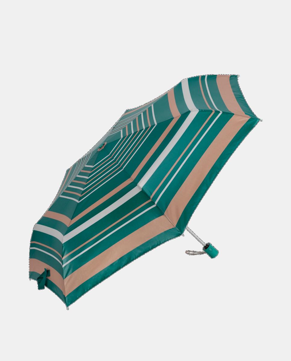 Imagen 1 de Paraguas plegable abre-cierra estampado rayas. - Cacharel - Verde Verde