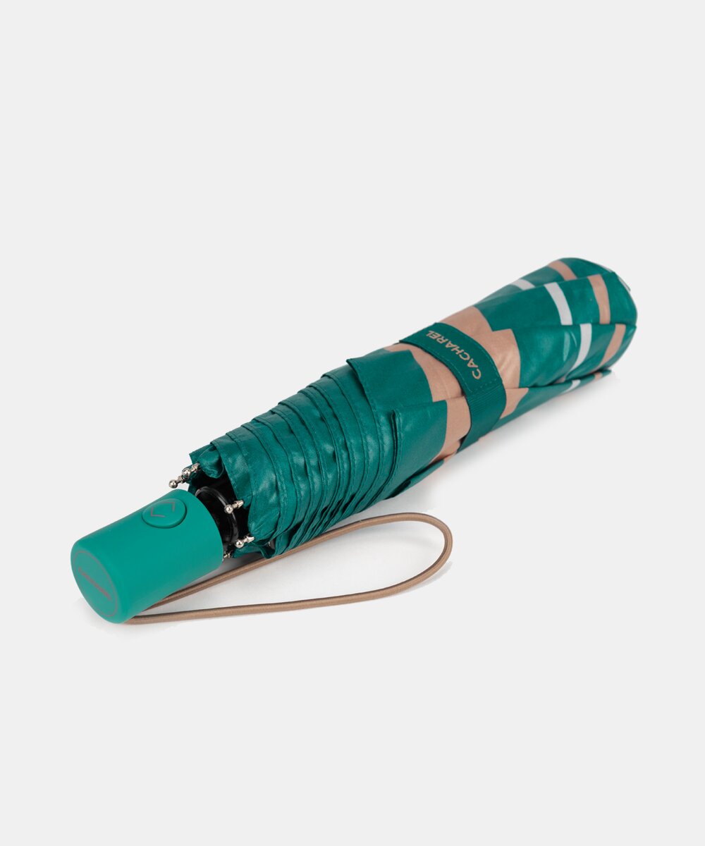 Imagen 3 de Paraguas plegable abre-cierra estampado rayas. - Cacharel - Verde Verde