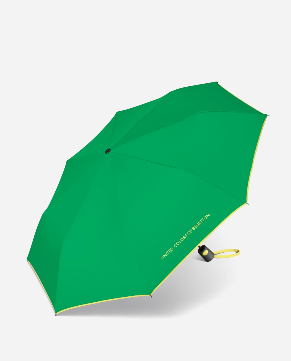 Imagem 0 de Guarda-Chuva Dobrável Automático Liso com Debruado em Contraste - Verde