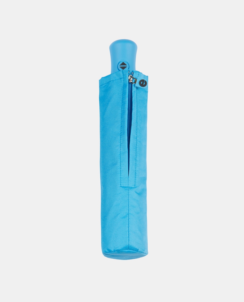 Guarda-Chuva Dobrável Automático Liso - Azul Azul-2