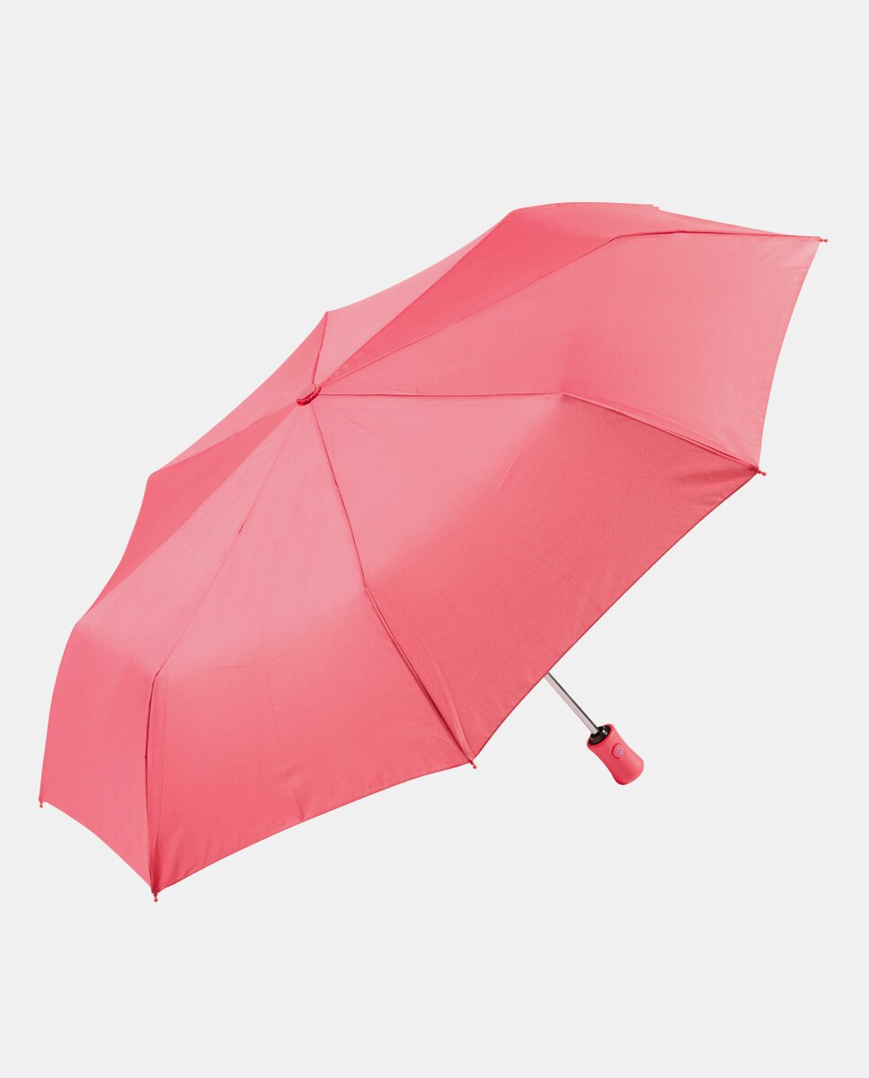 Guarda-Chuva Dobrável Automático Liso - Rosa Rosa-1