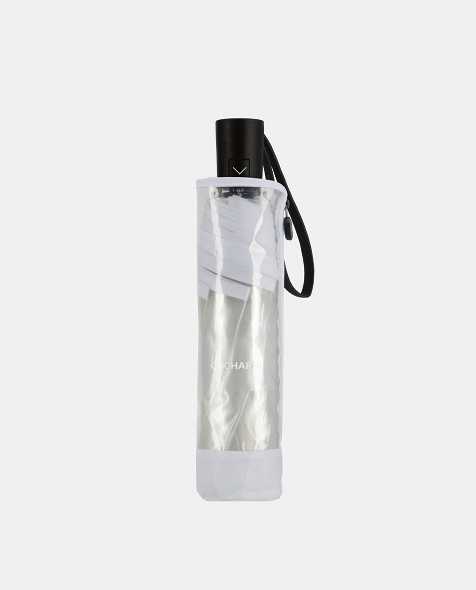 Guarda-Chuva Mini Automático Transparente-PVC. Cabo Direito Transparente-5