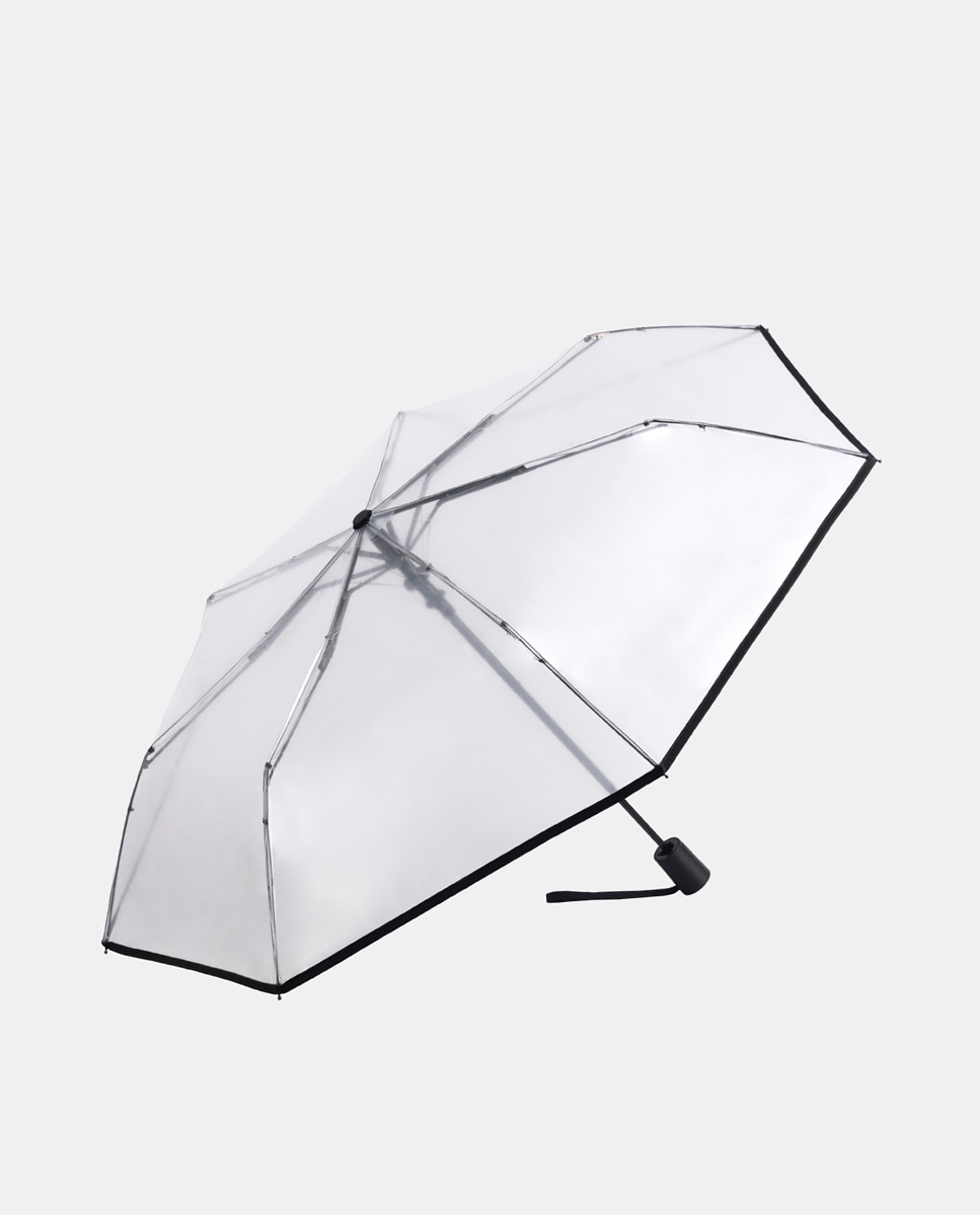 Guarda-Chuva Mini Automático Transparente-PVC. Cabo Direito Transparente-4