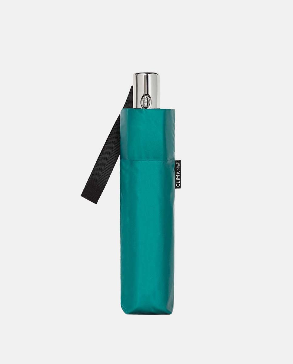 Guarda-Chuva Dobrável Abre e Fecha "Metallize" com Tecido Metalizado Brilhante por Fora e Mate por Dentro. Com Sistema Windproof Verde-escuro-2