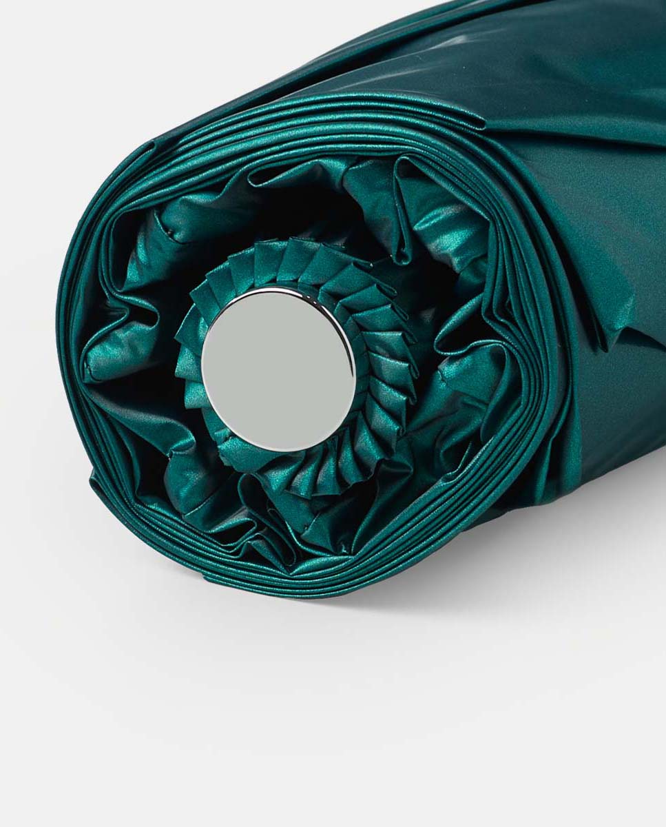 Guarda-Chuva Dobrável Abre e Fecha "Metallize" com Tecido Metalizado Brilhante por Fora e Mate por Dentro. Com Sistema Windproof Verde-escuro-3
