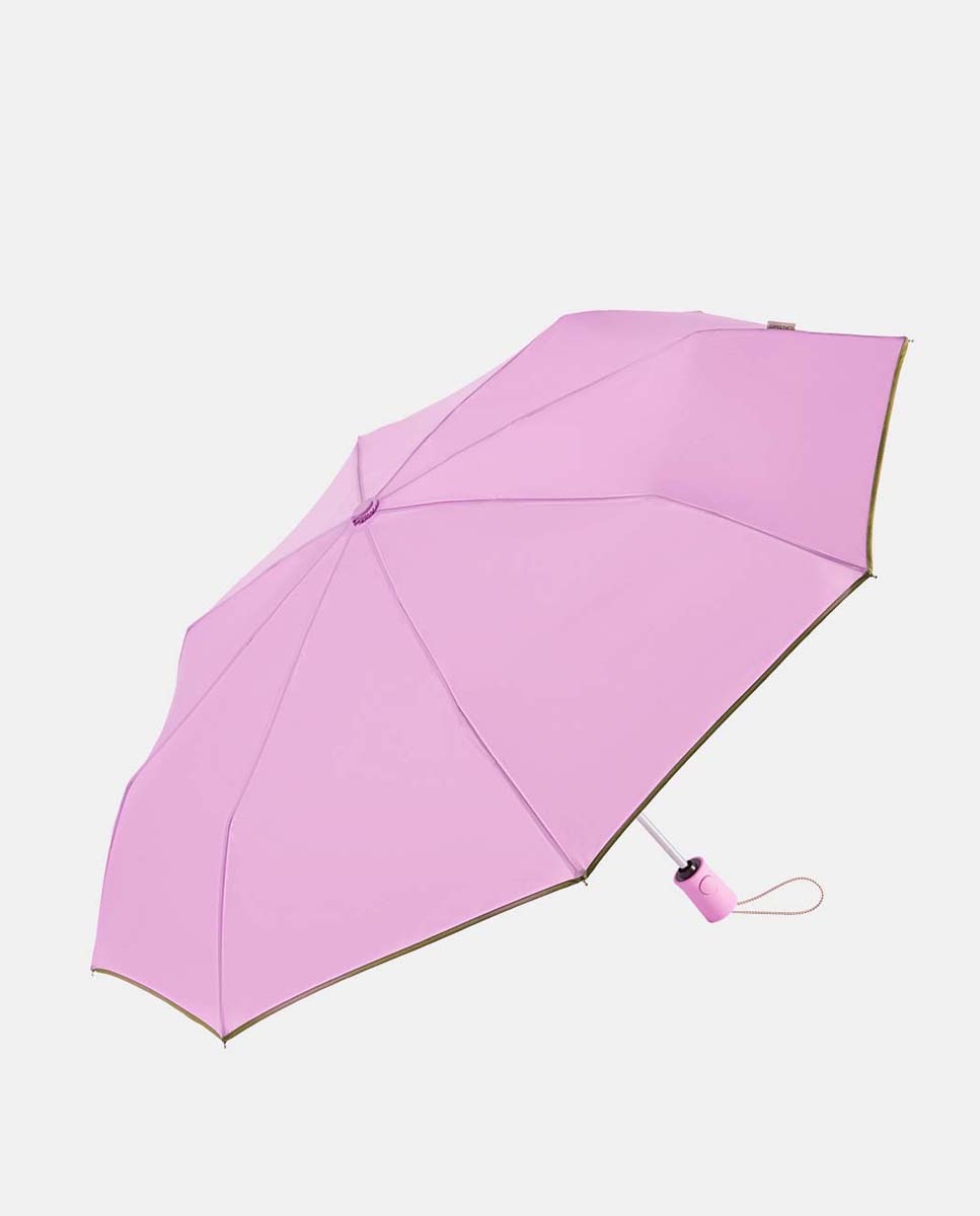 Guarda-Chuva Dobrável Open+Close "Colorparty" com Sistema Windproof, Proteção Solar UVP+50 e Fabricado em Poliéster Reciclado e Reciclável Rosa-1