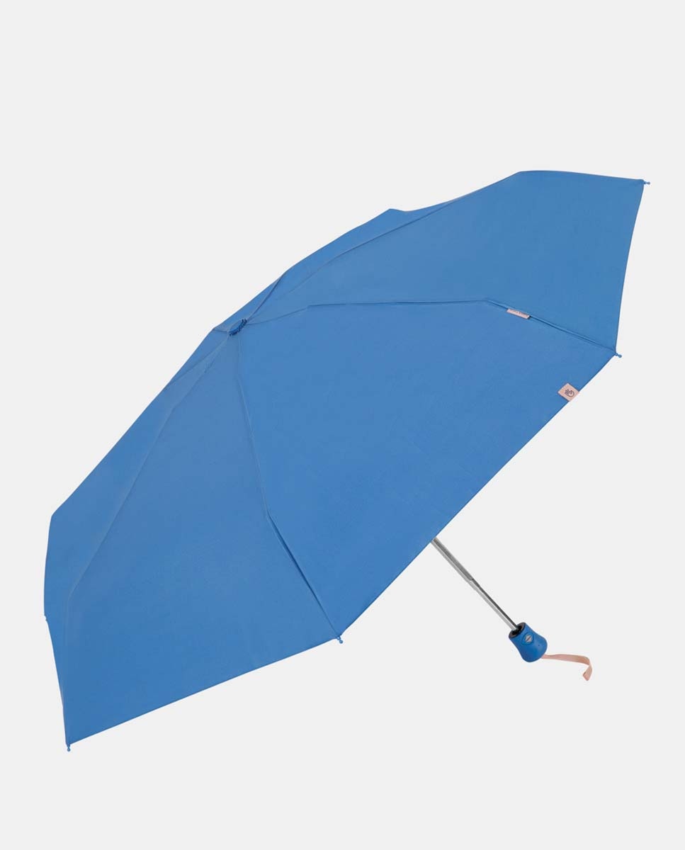 Guarda-Chuva Mini Open+Close "Colors" com Sistema Windproof, Proteção Solar UVP+50 e Fabricado em Poliéster Reciclado e Reciclável Azul-1