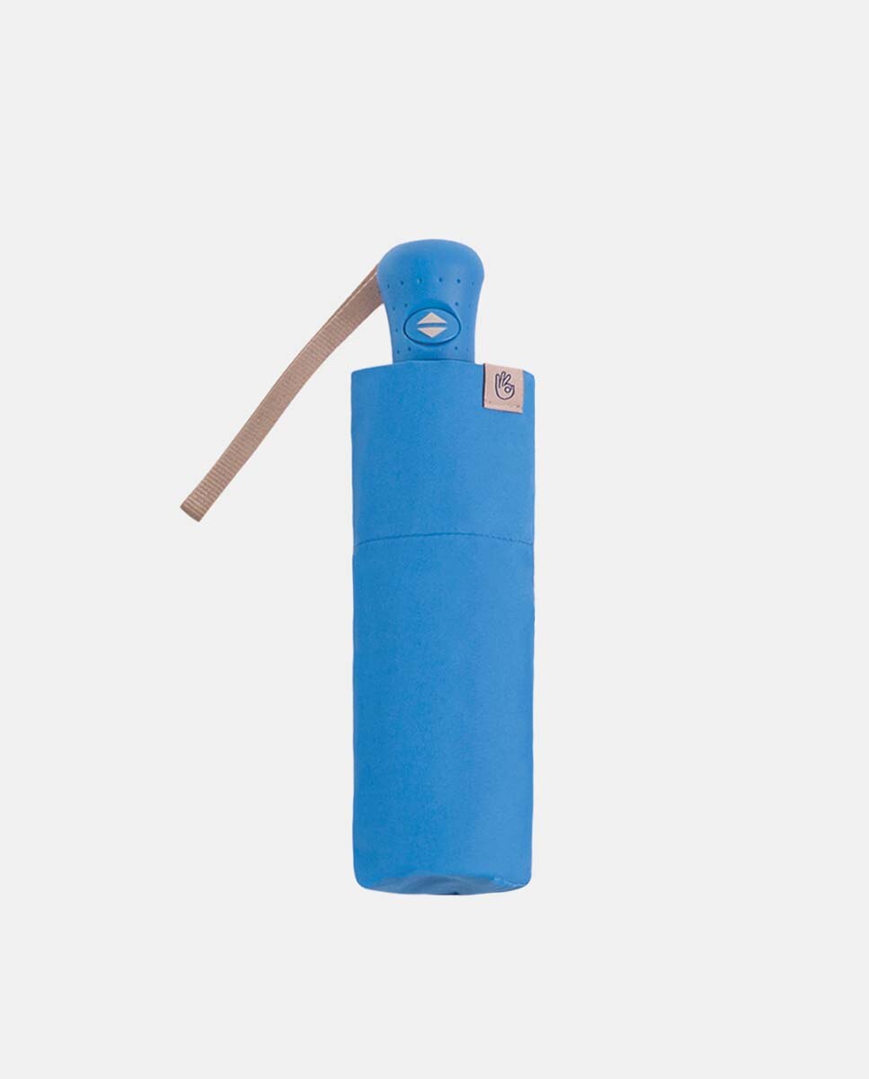 Guarda-Chuva Mini Open+Close "Colors" com Sistema Windproof, Proteção Solar UVP+50 e Fabricado em Poliéster Reciclado e Reciclável Azul-2
