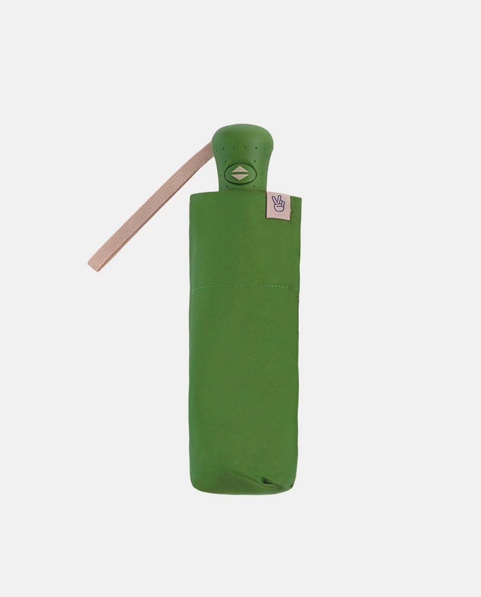 Guarda-Chuva Mini Open+Close "Colors" com Sistema Windproof, Proteção Solar UVP+50 e Fabricado em Poliéster Reciclado e Reciclável Verde-militar-2