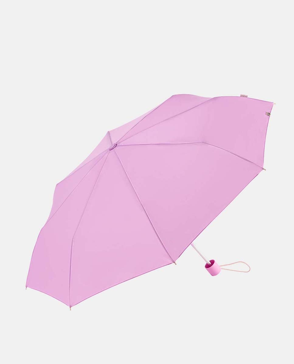 Guarda-Chuva Dobrável Manual "Colorparty" com Sistema Windproof, Proteção Solar UVP+50 e Fabricado em Poliéster Reciclado e Reciclável Rosa-1