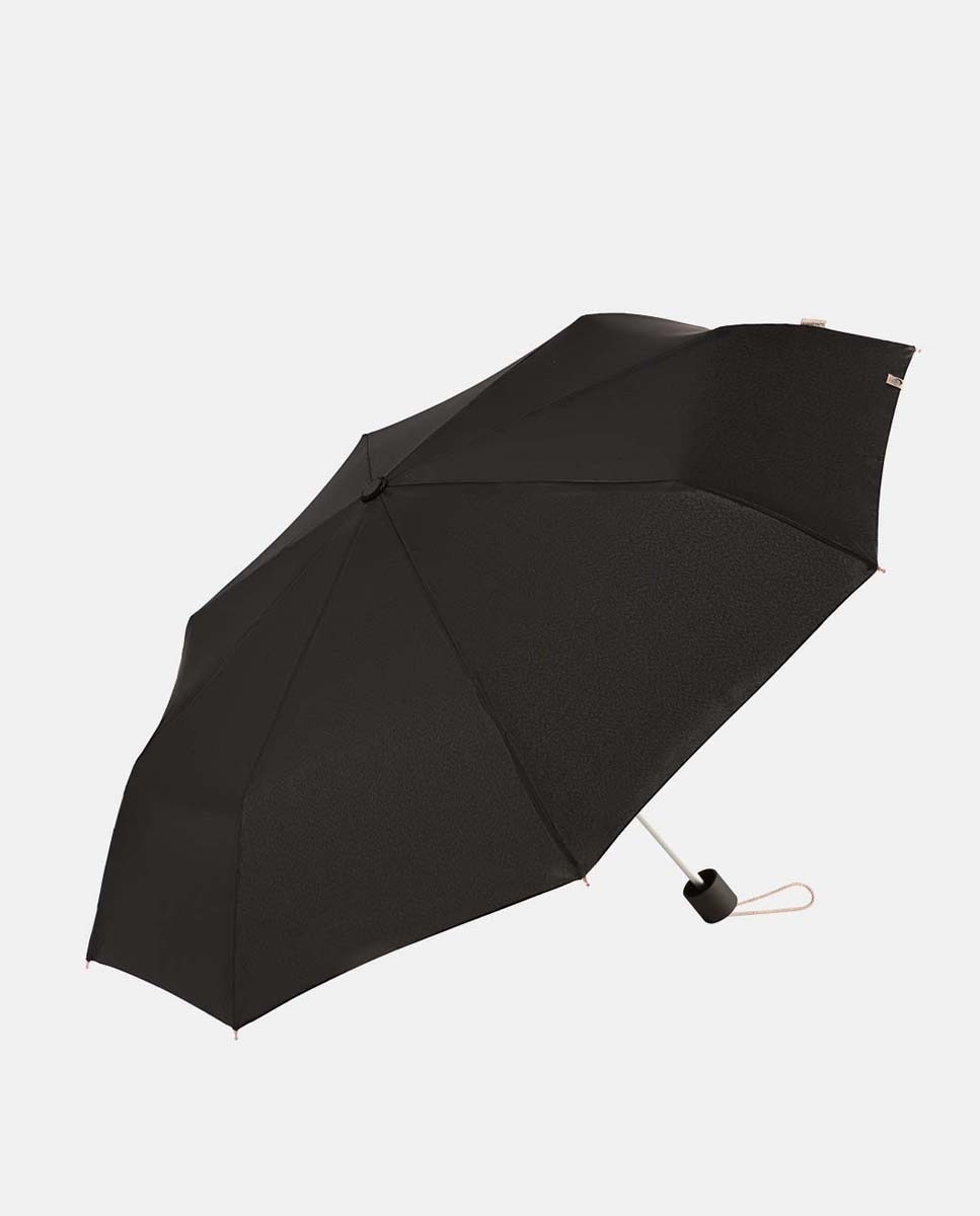 Guarda-Chuva Dobrável Manual "Colorparty" com Sistema Windproof, Proteção Solar UVP+50 e Fabricado em Poliéster Reciclado e Reciclável. Preto-1