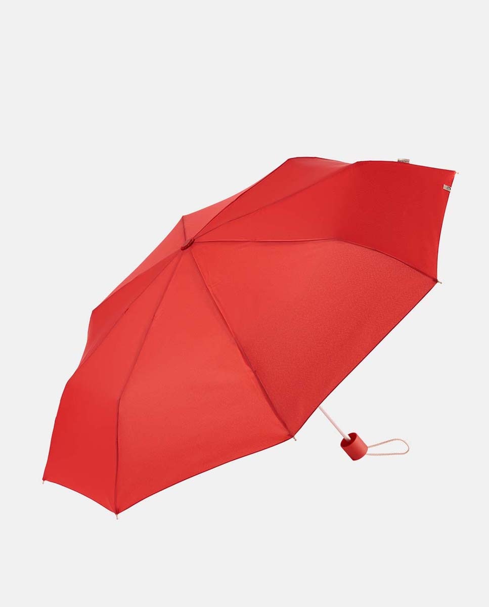 Guarda-Chuva Dobrável Manual "Colorparty" com Sistema Windproof, Proteção Solar UVP+50 e Fabricado em Poliéster Reciclado e Reciclável. Vermelho-1