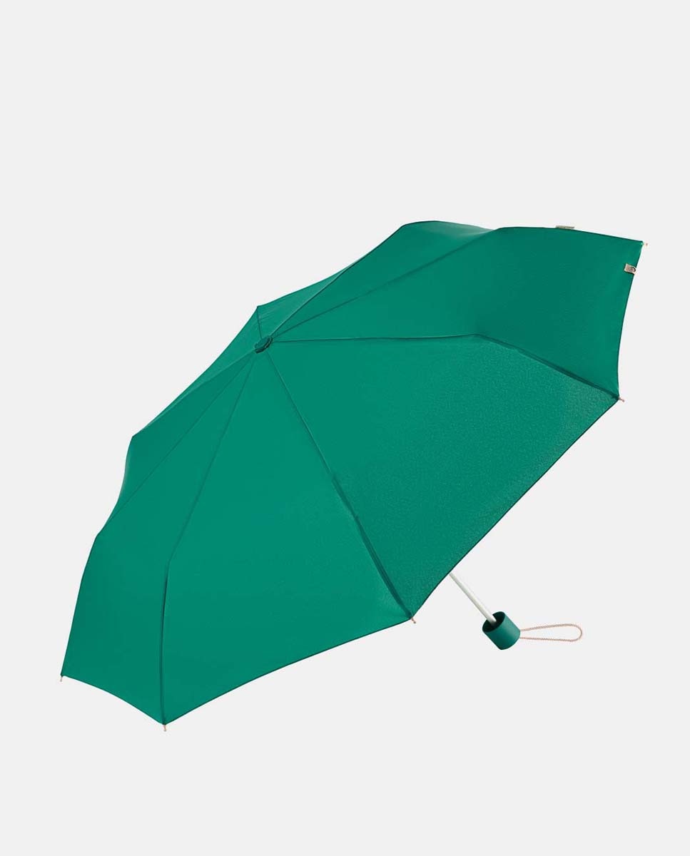 Guarda-Chuva Dobrável Manual "Colorparty" com Sistema Windproof, Proteção Solar UVP+50 e Fabricado em Poliéster Reciclado e Reciclável. Verde Água-1