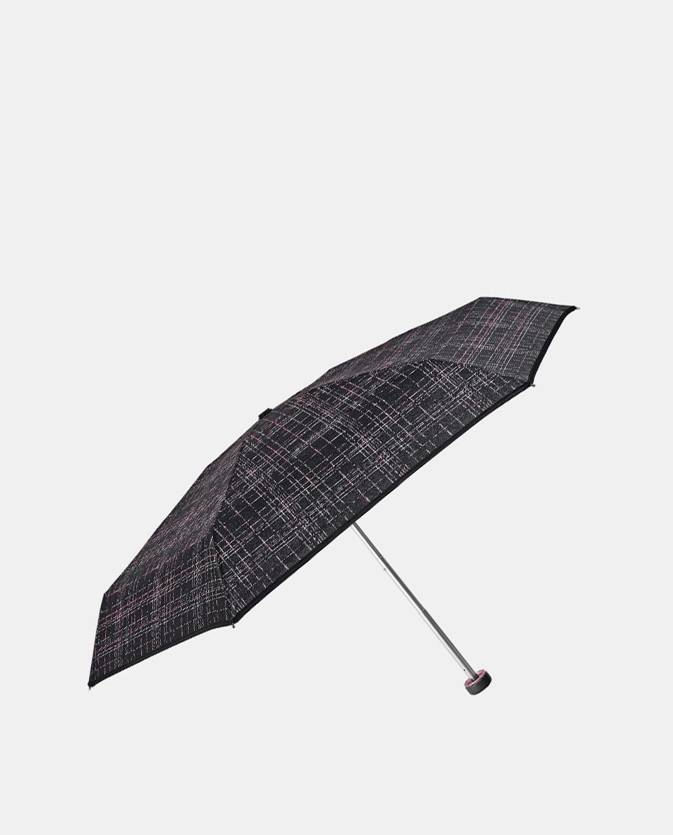 Guarda-Chuva Dobrável Mini Manual Ligeiro Antivento em Microfibra com Varetas de Fibra de Vidro Preto-1