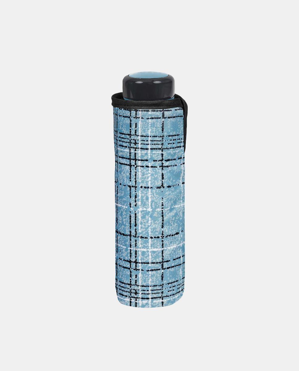 Guarda-Chuva Dobrável Mini Manual Ligeiro Antivento em Microfibra com Varetas de Fibra de Vidro Azul-2