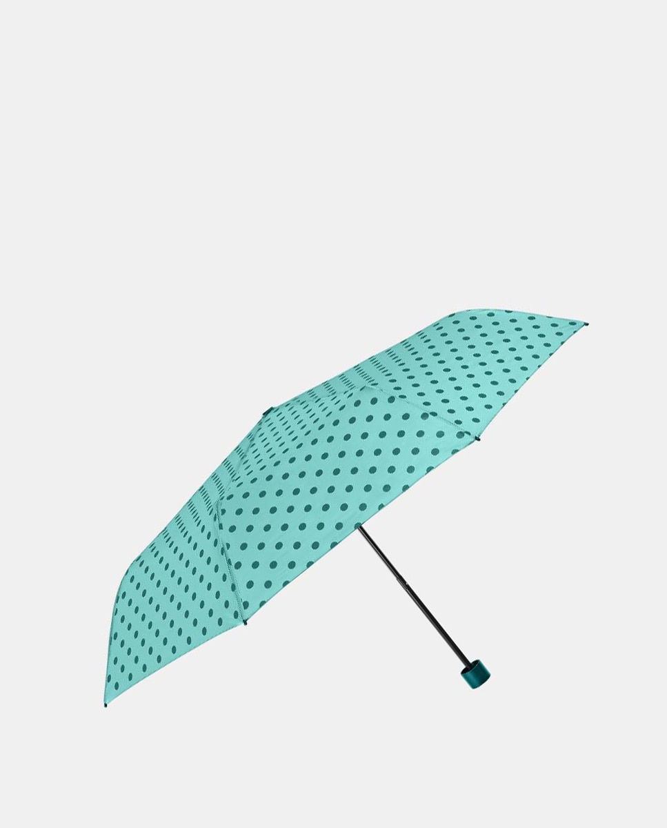 Guarda-Chuva Dobrável Mini Manual Ligeiro Antivento em Microfibra com Varetas de Fibra de Vidro Verde-1