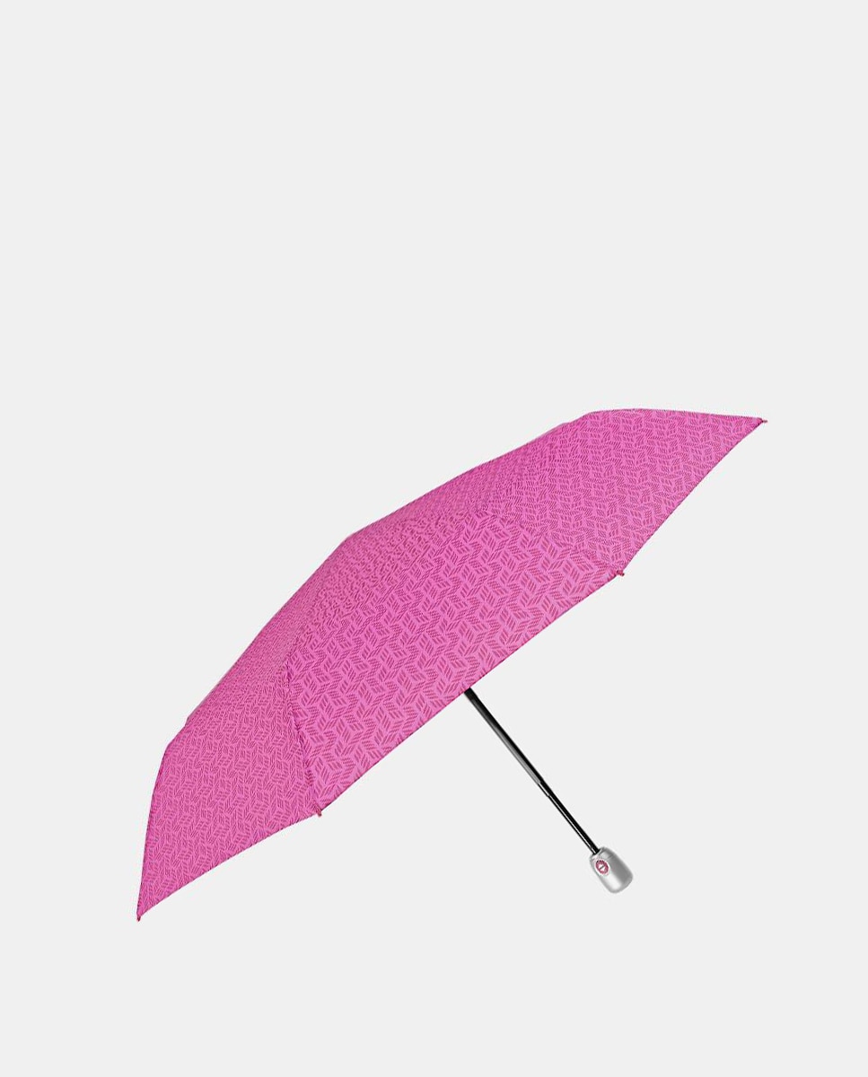 Guarda-Chuva Dobrável com Fecho e Abertura Automáticos, Antivento em Microfibra com Varetas de Fibra de Vidro Rosa-1