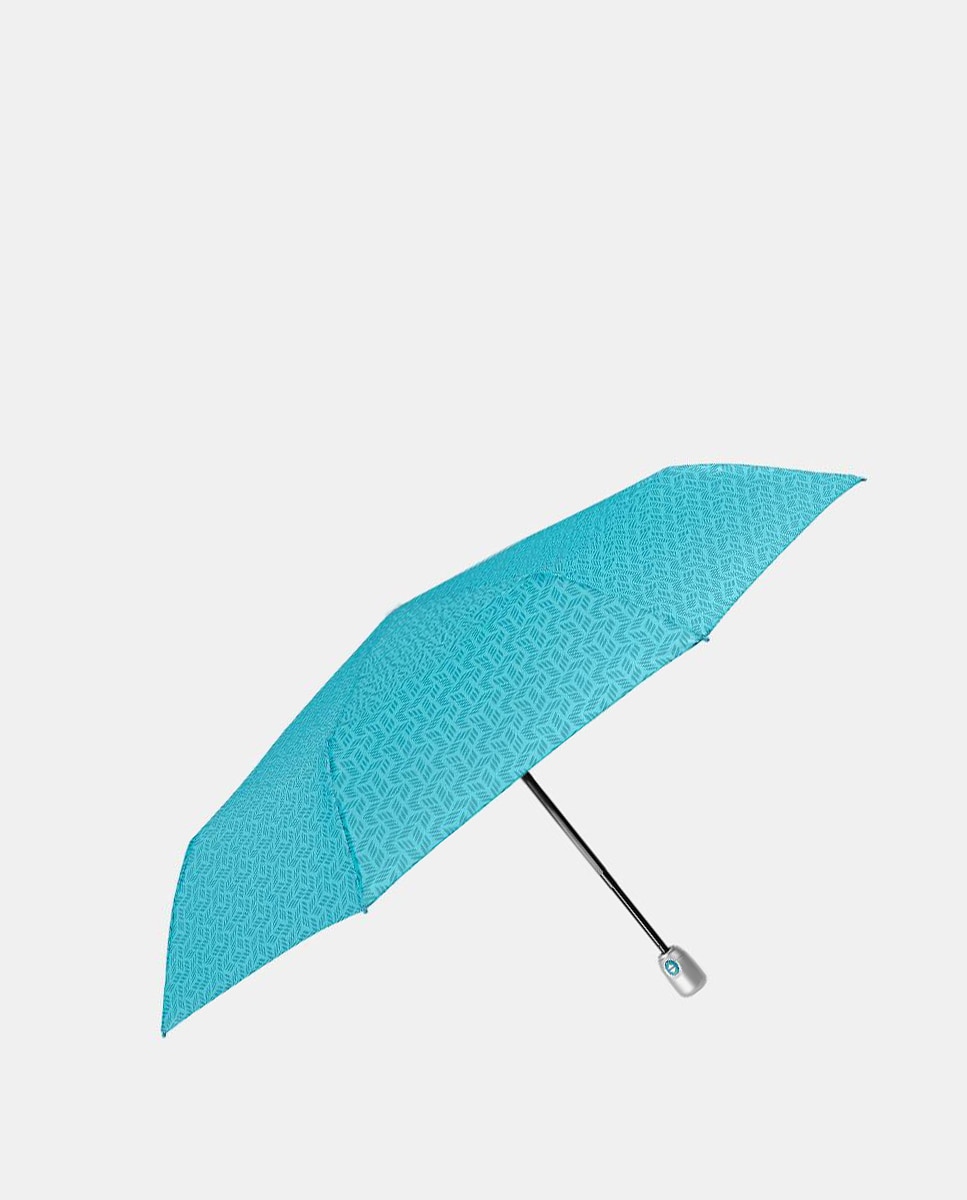Guarda-Chuva Dobrável com Fecho e Abertura Automáticos, Antivento em Microfibra com Varetas de Fibra de Vidro Azul-1