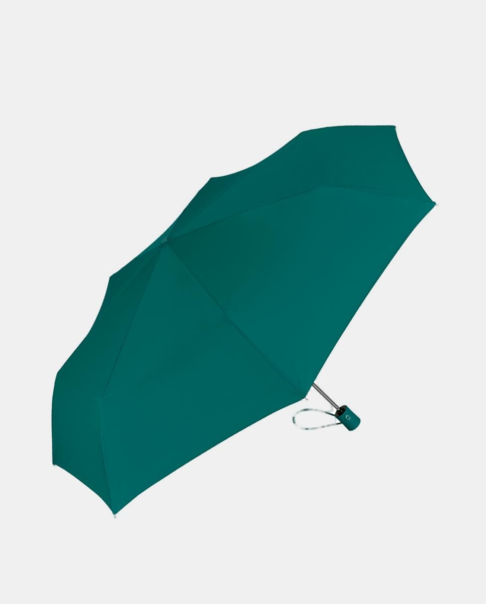 Guarda-Chuva Mini Abertura-Fecho Automático. Cabo Direito. Liso Verde-escuro-1