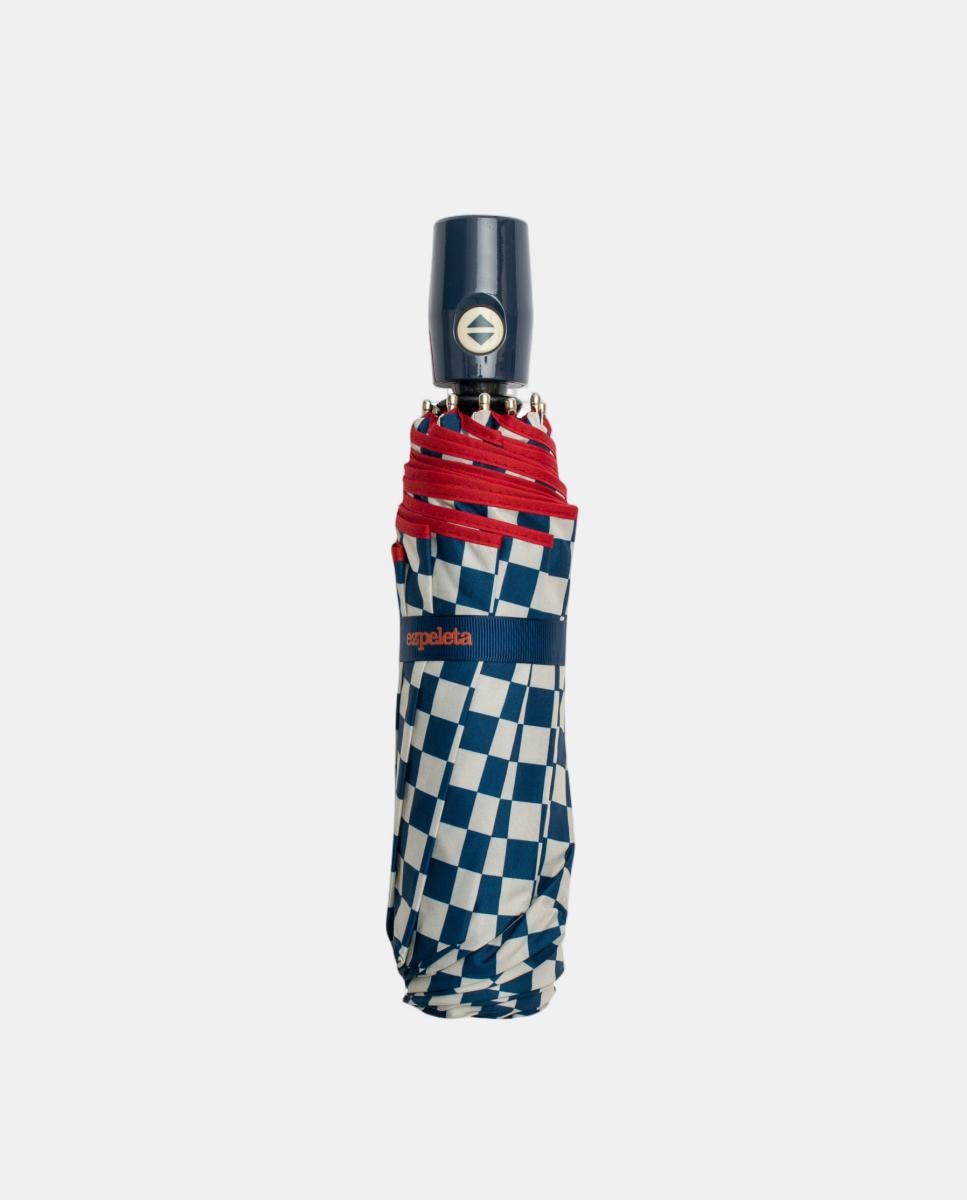 Guarda-Chuva Dobrável Automático - Navy & white Azul-marinho-3