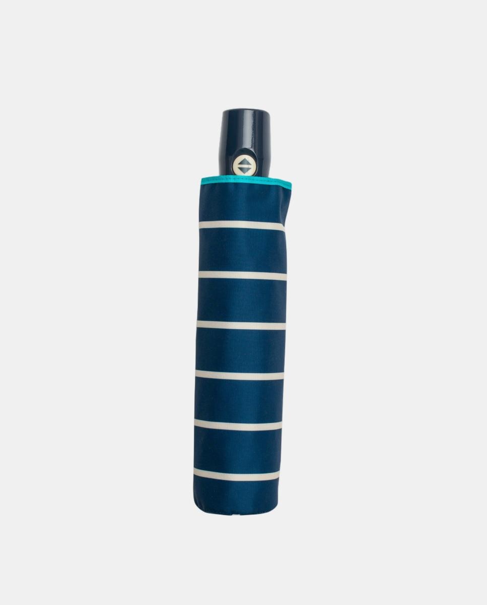 Guarda-Chuva Dobrável Automático - Navy & white Azul-marinho-2