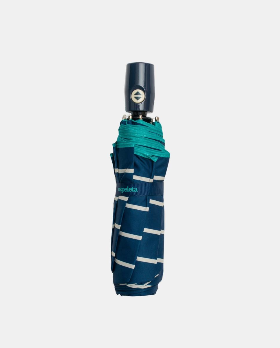 Guarda-Chuva Dobrável Automático - Navy & white Azul-marinho-3