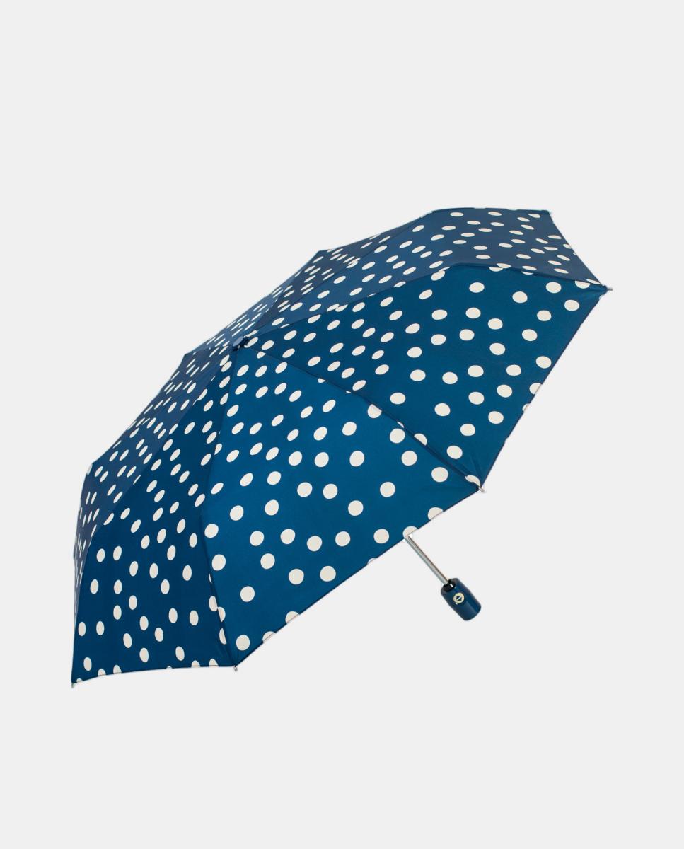 Guarda-Chuva Dobrável Automático - Navy & white Azul-marinho-1