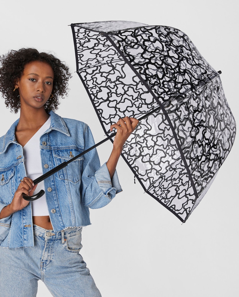 Guarda-Chuva Comprido Transparente com Estampado Estampado-6