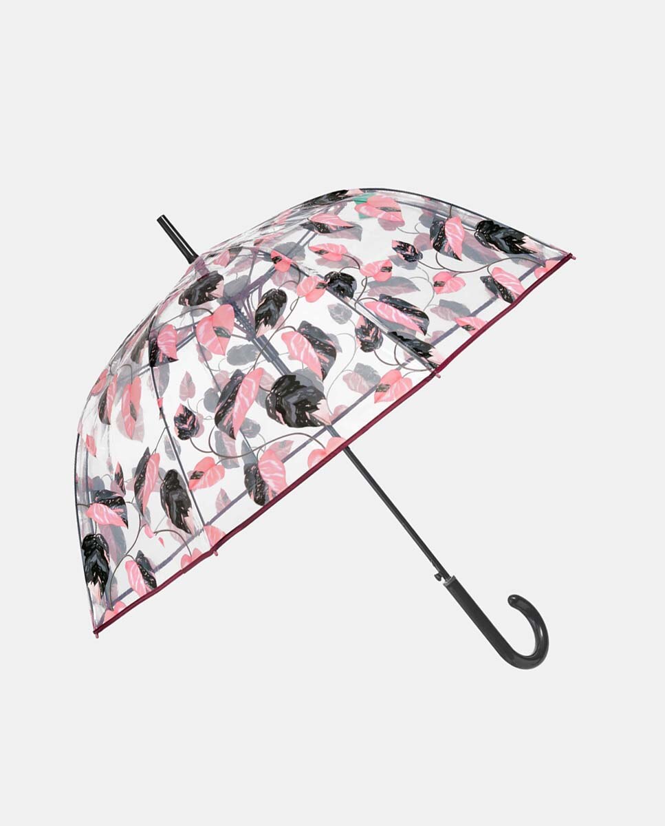 Guarda-Chuva Automático com Cúpula Transparente Rosa-1