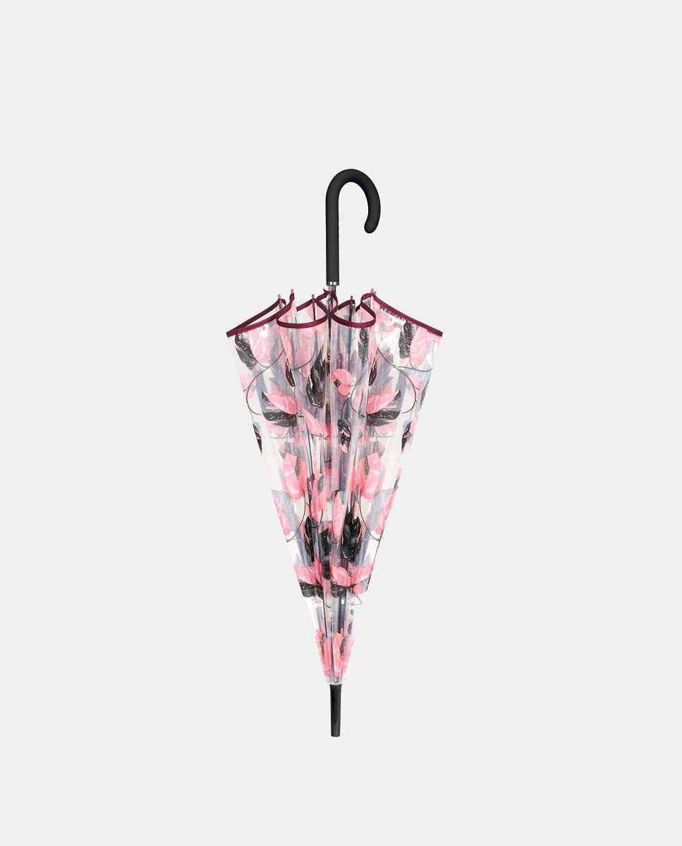 Guarda-Chuva Automático com Cúpula Transparente Rosa-2