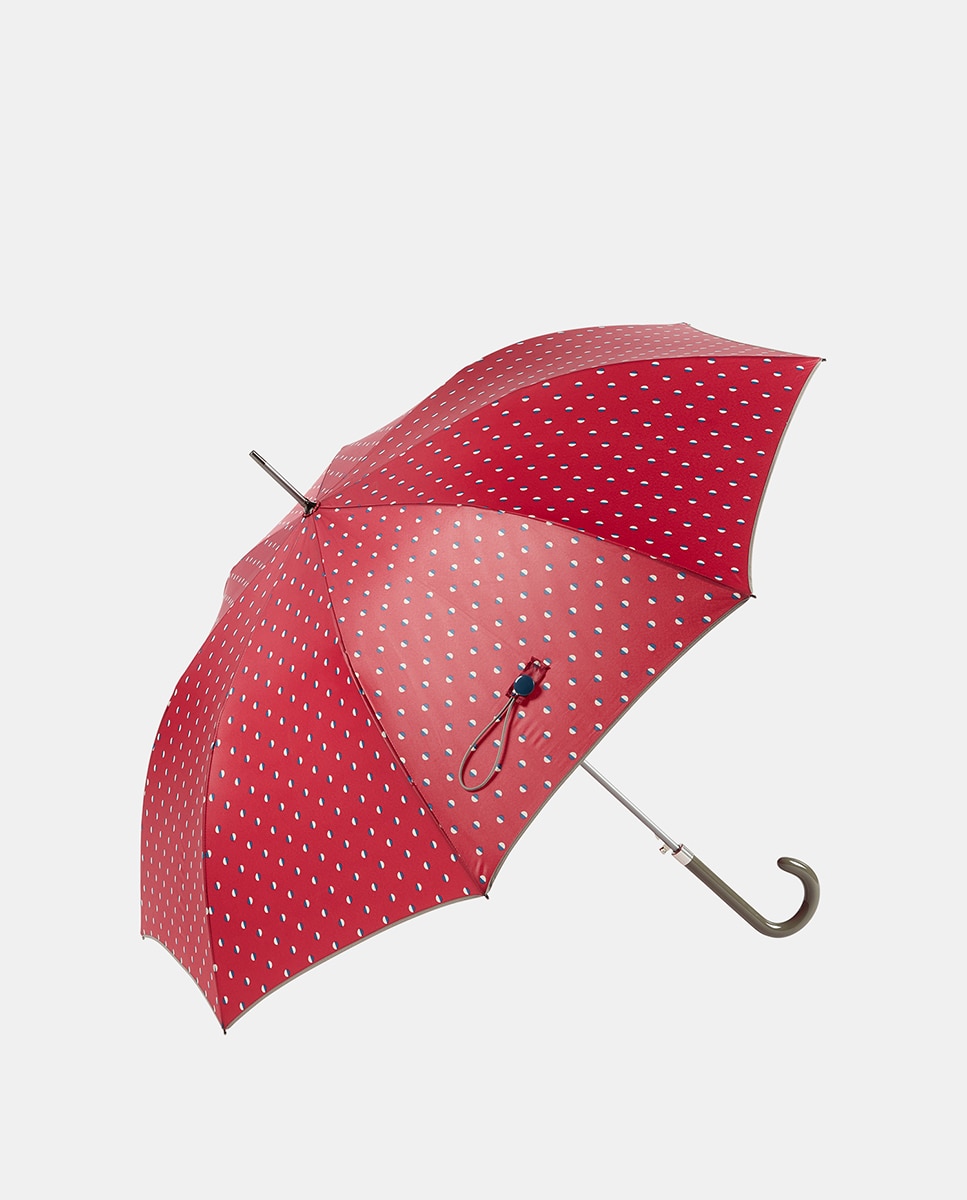 Guarda-Chuva Comprido Liso com Debruado - Preto Vermelho-1