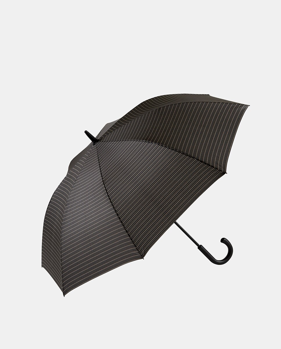 Guarda-Chuva Comprido Automático em Fibra de Vidro Castanho-1