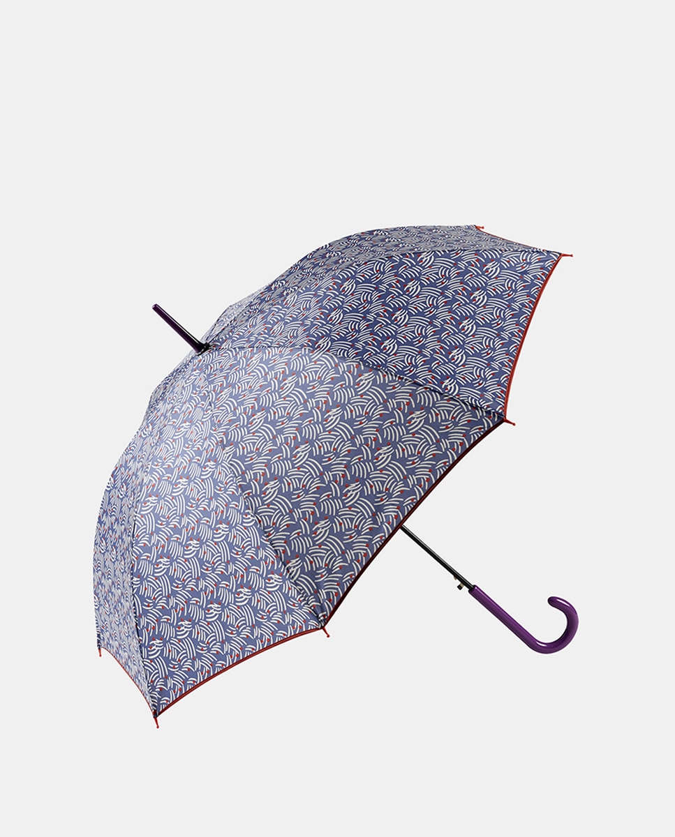 Guarda-Chuva Comprido Automático Estampado Lavanda-1